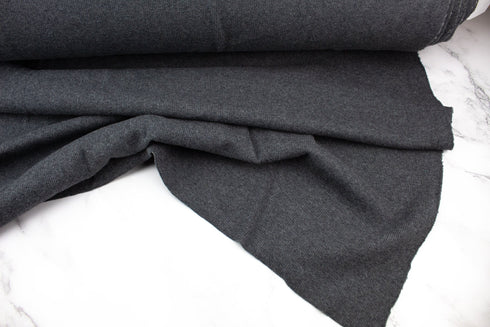 Heather Dark Gray Rib Knit Medium Weight for Ribbing and Cuffs by the yard